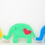 Green Love Cozy Elephant Coaster