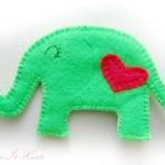 Green Love Cozy Elephant Coaster