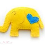 Yellow Love Cozy Elephant Coaster