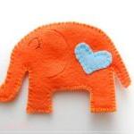 Orange Love Cozy Elephant Coaster