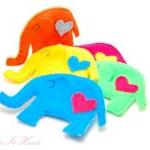 Orange Love Cozy Elephant Coaster